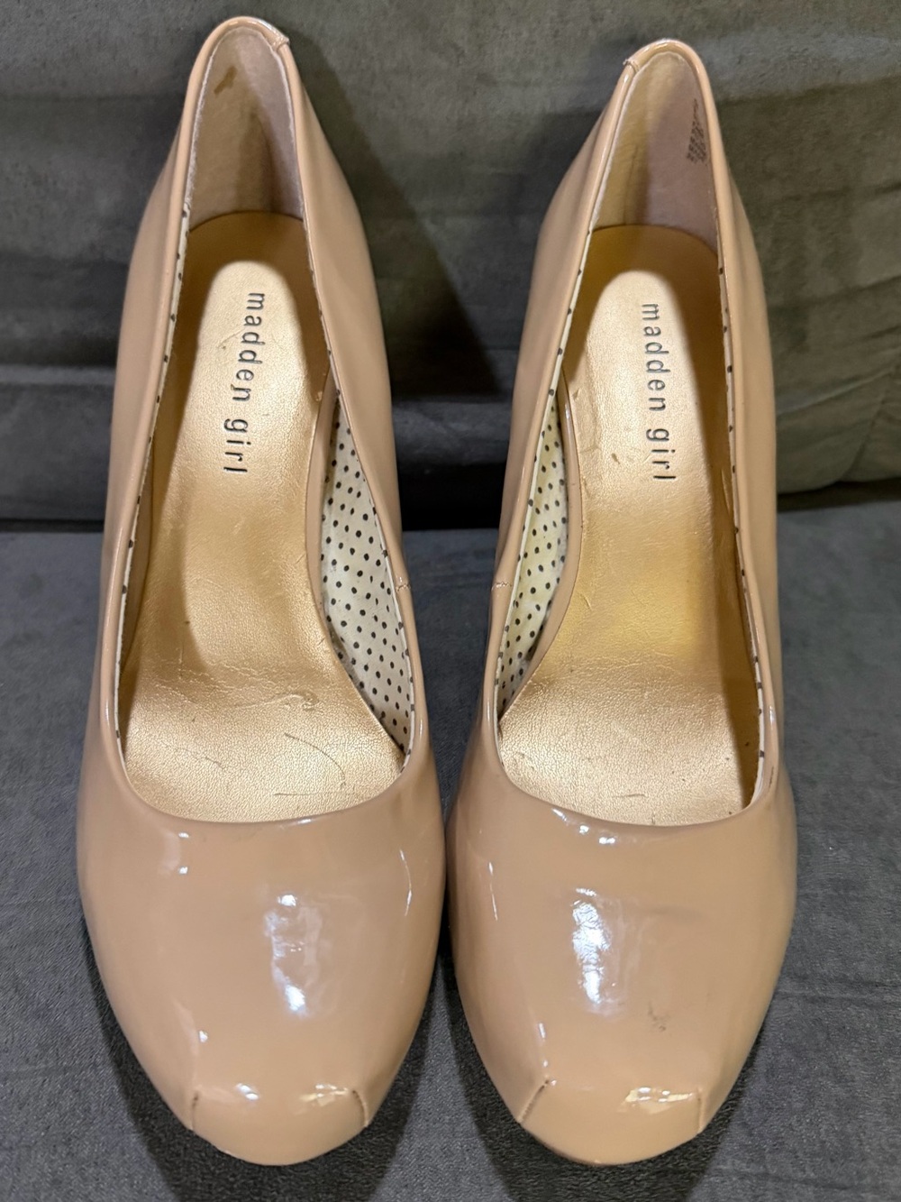 Madden Girl “Gretta” Patent Round-Toe Pumps